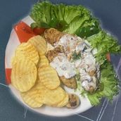 Grilled Chicken Breast Meal With Mushroom Cream Sauce