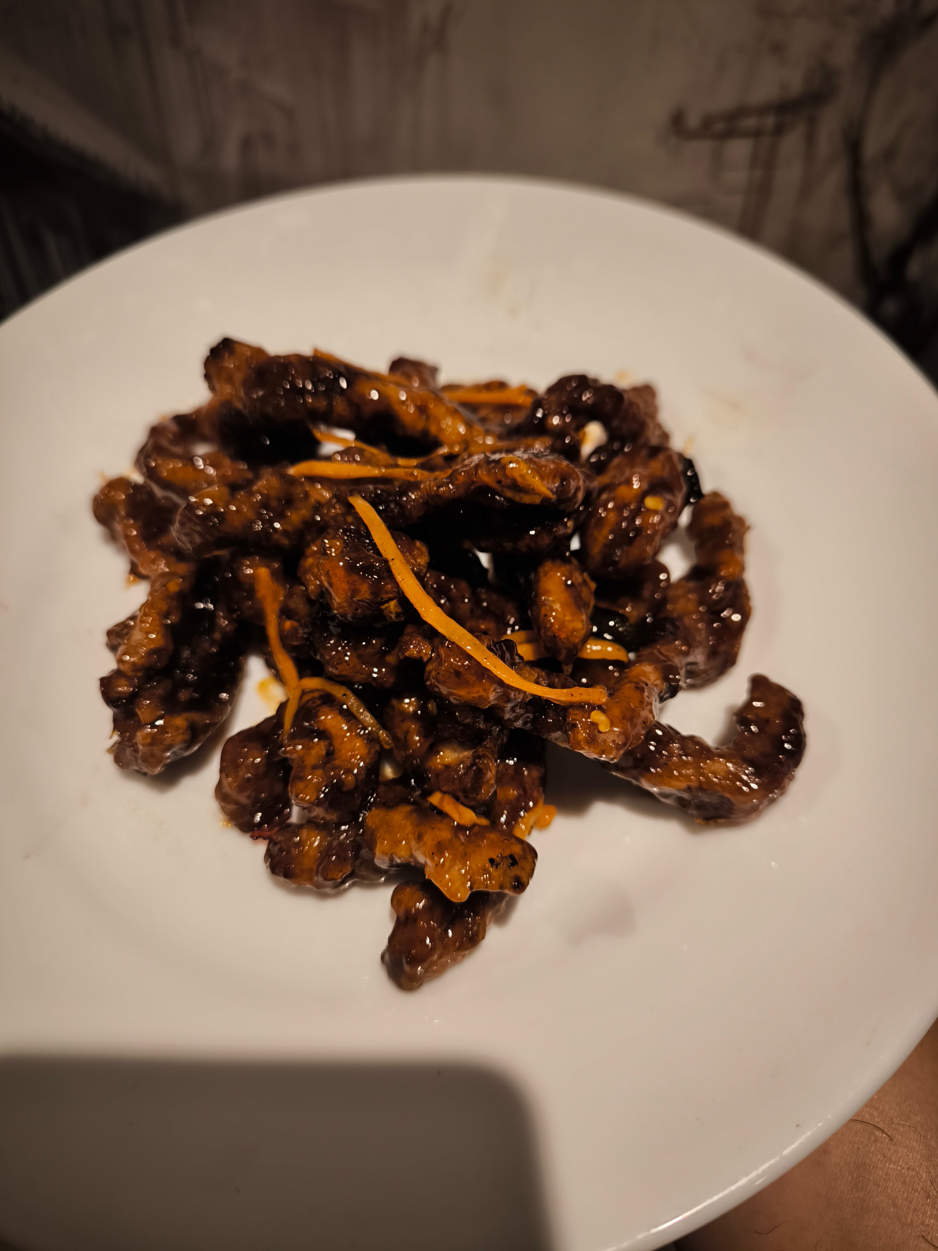 Crispy shredded beef in thai sauce