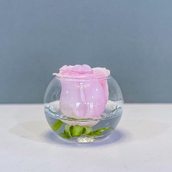 Small Vase With Single Pink Roses