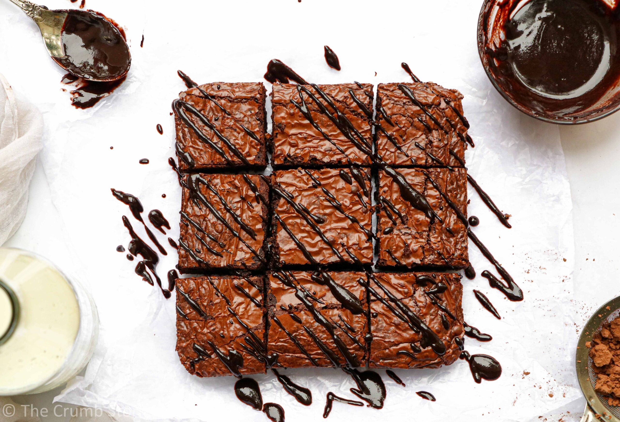 Chocolate brownie with ice cream