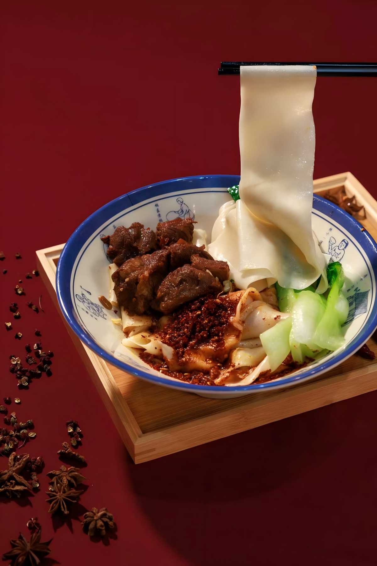 Beef Noodles with Chili Oil 正宗牛肉油泼面