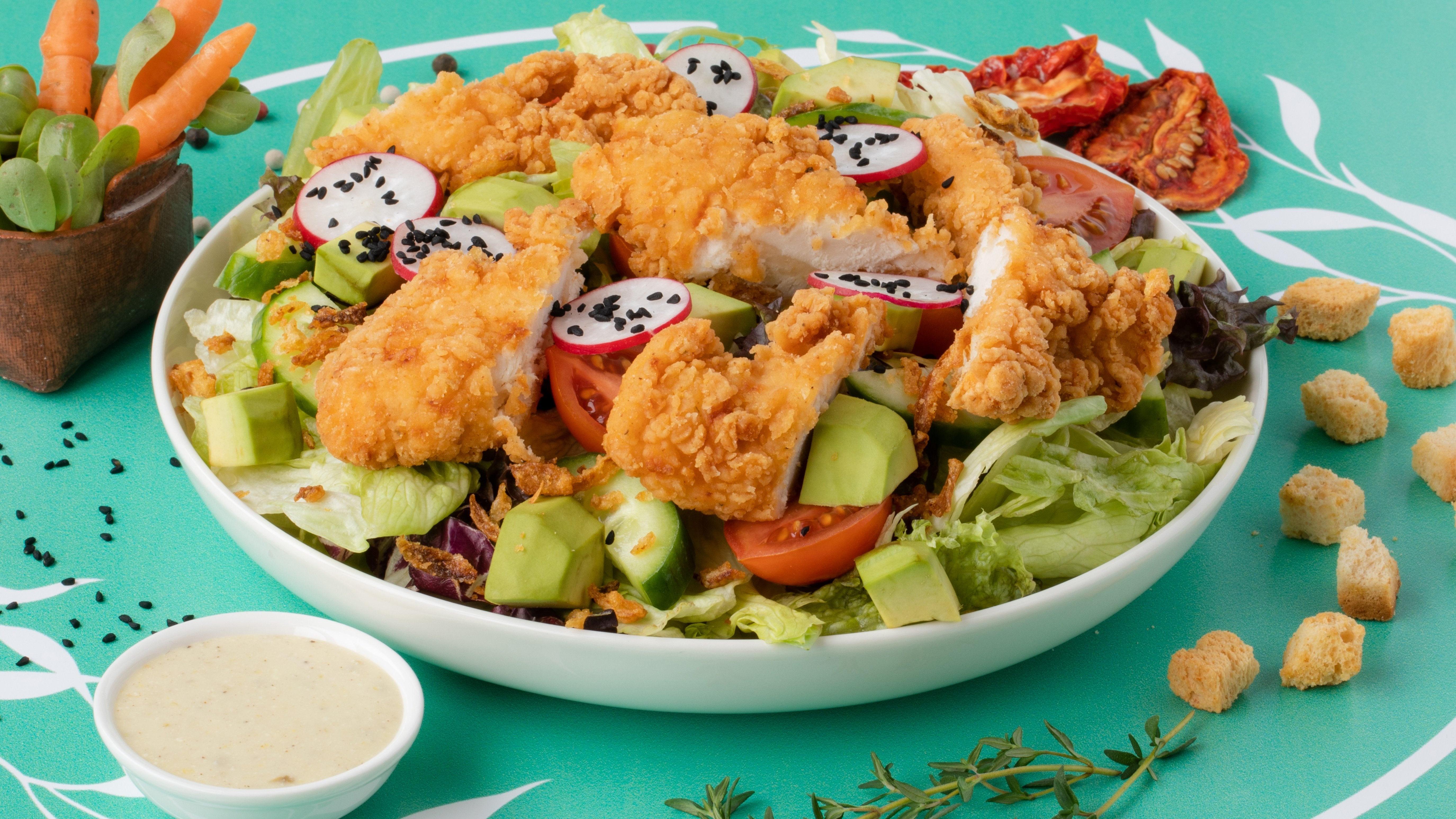Crispy Chicken Caesar Salad