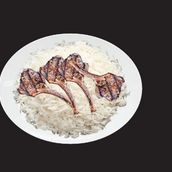 Rice with ribs grill