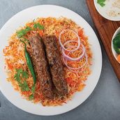 Biryani Rice With Mutton Seekh Kebab