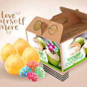 Tender Coconut Water Served With Coconut Meat