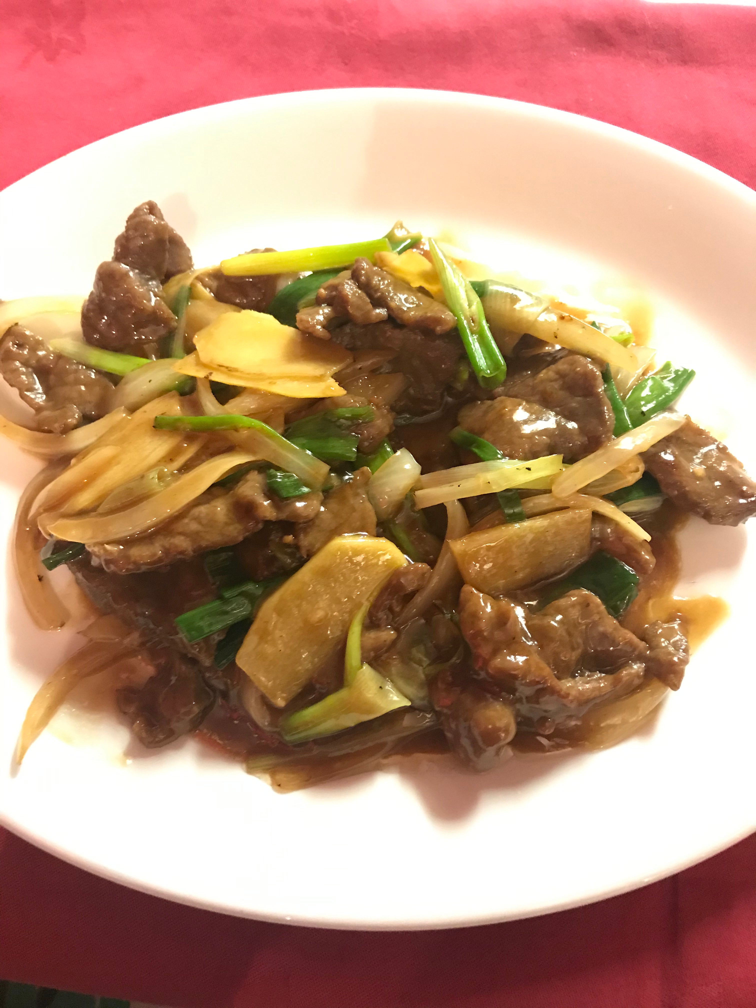 Beef with Ginger and Spring Onion
