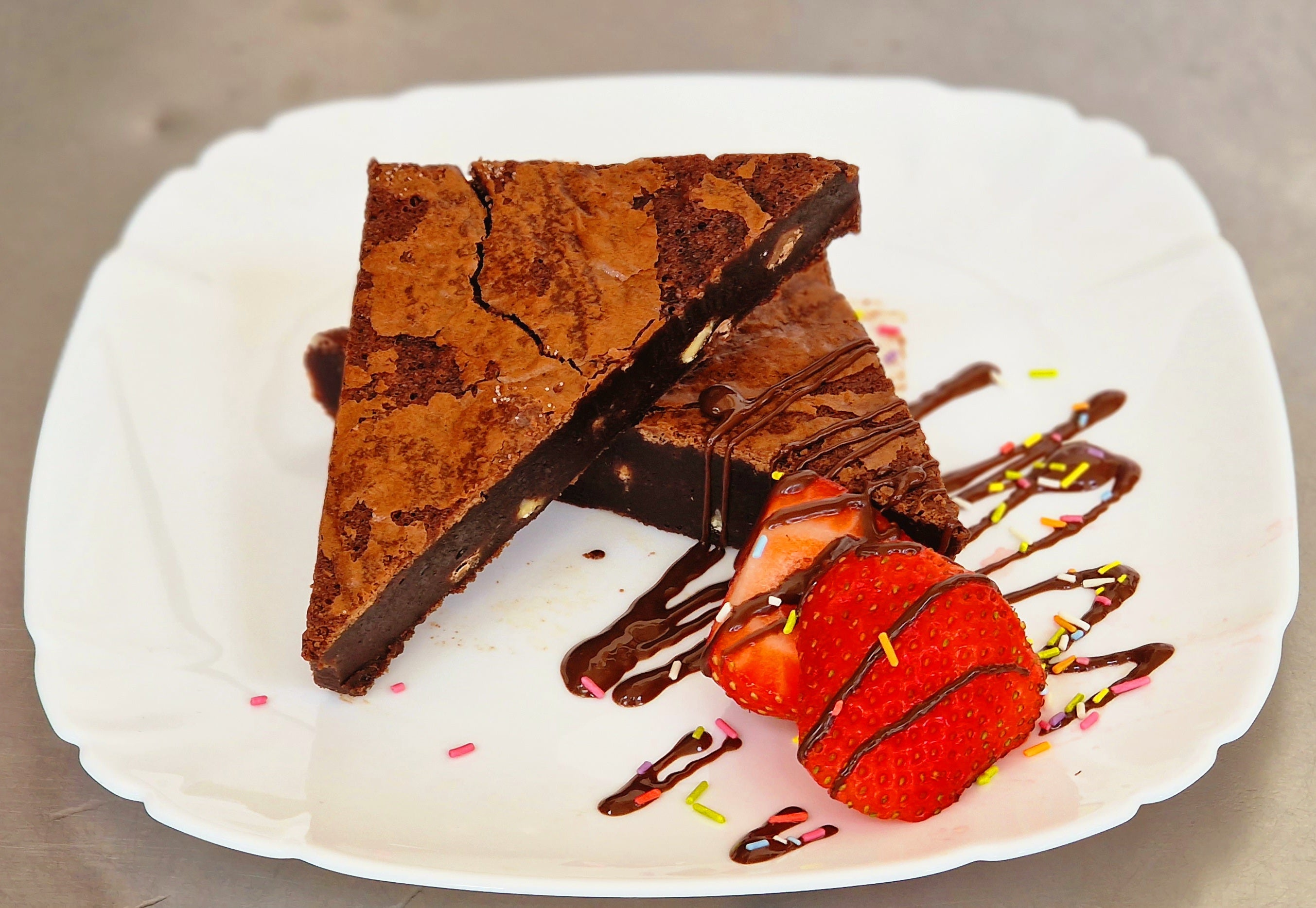 Triple chocolate brownie