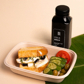 Halloumi Brioche Sandwich with drink