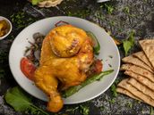 Half Fried Chicken With Bread