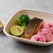 Oven Baked Salmon With Beetroot Mashed Potato - BB