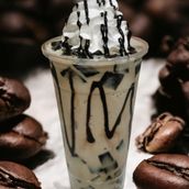 Coffee jelly halo halo