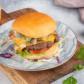 Mushroom beef burger