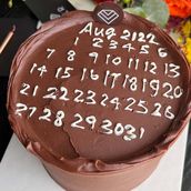 Brown BD cake