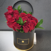 Red Flowers In Black Box