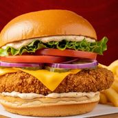 Khaleej Burger with fries