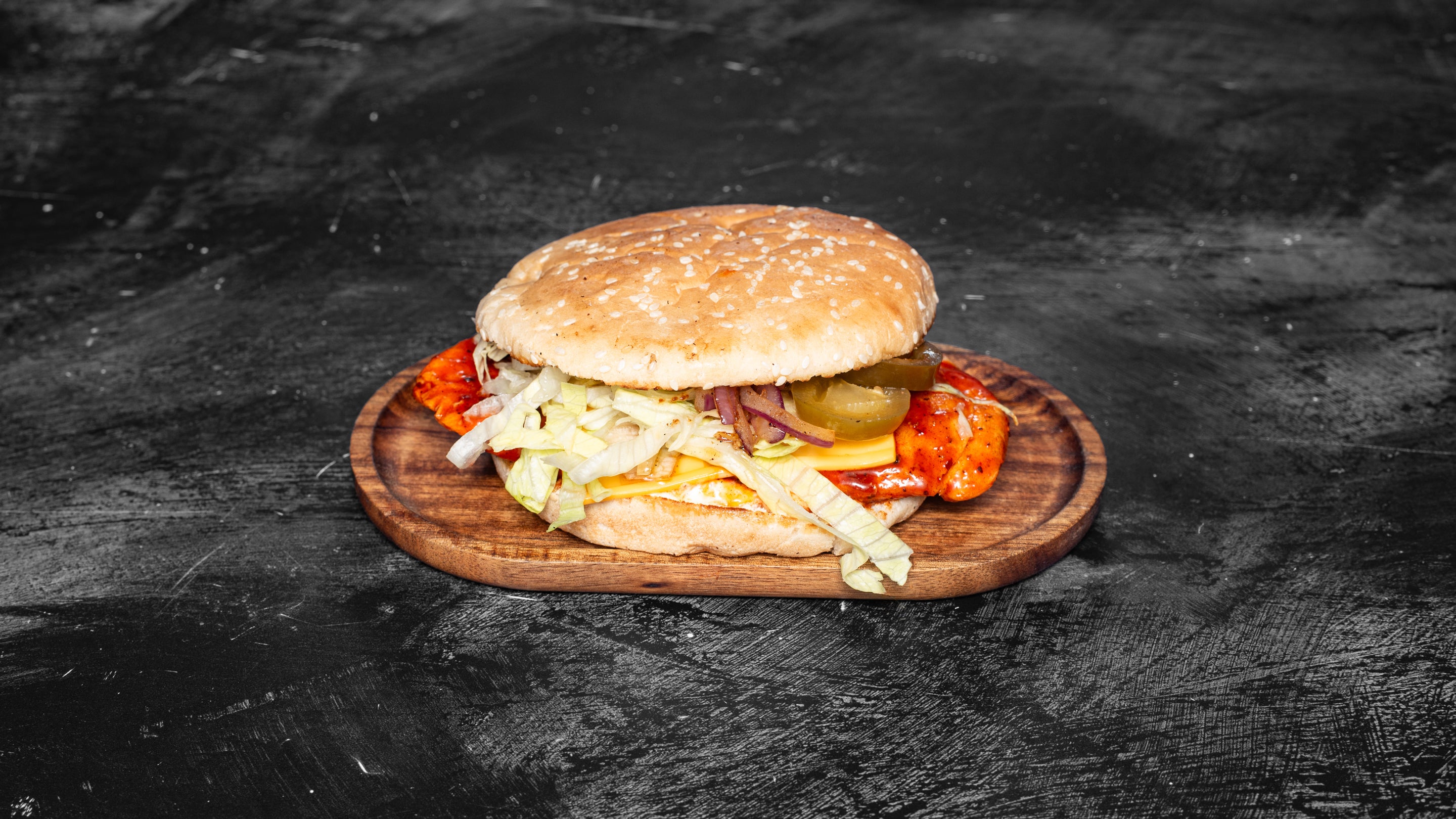 Spicy Dipped Grilled Chicken Burger