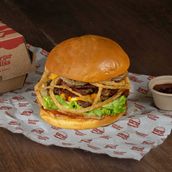 The Cheese and beef bacon stack