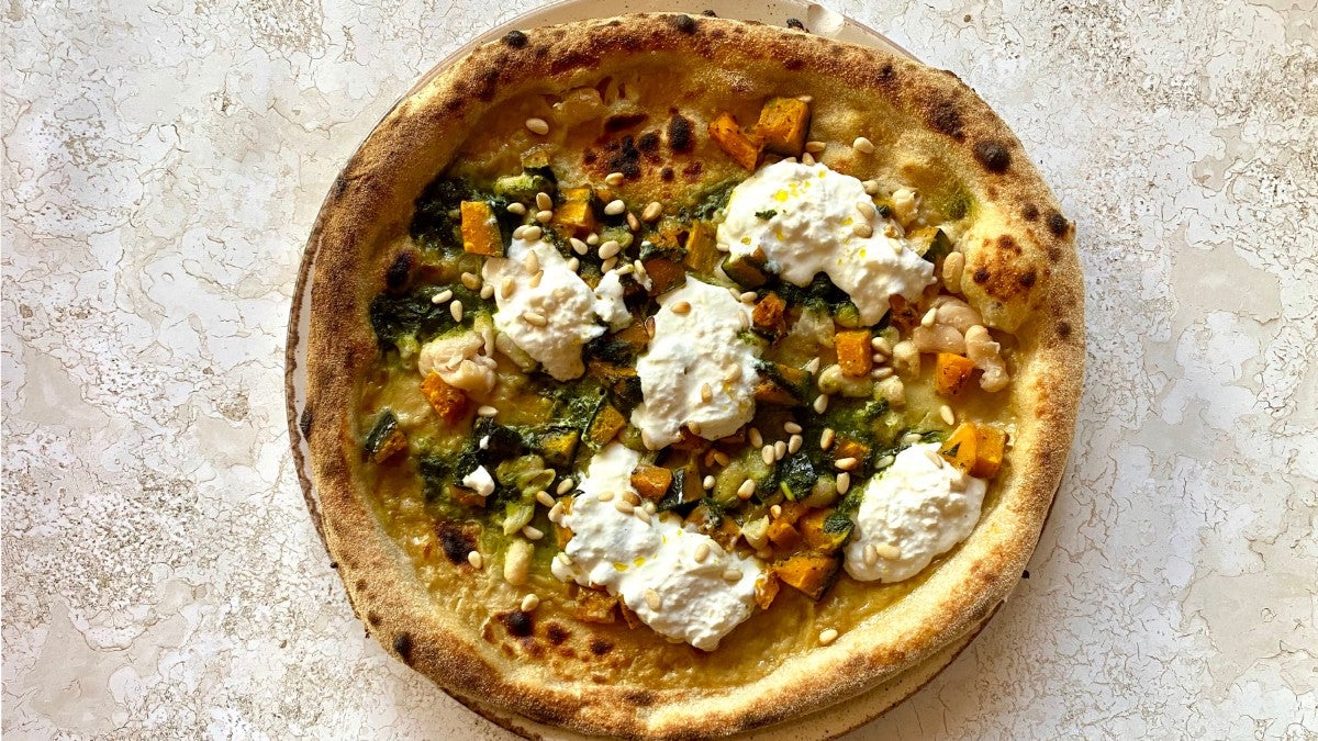 New! Winter Roast Delicia Pumpkin & Kale Pesto Pizza