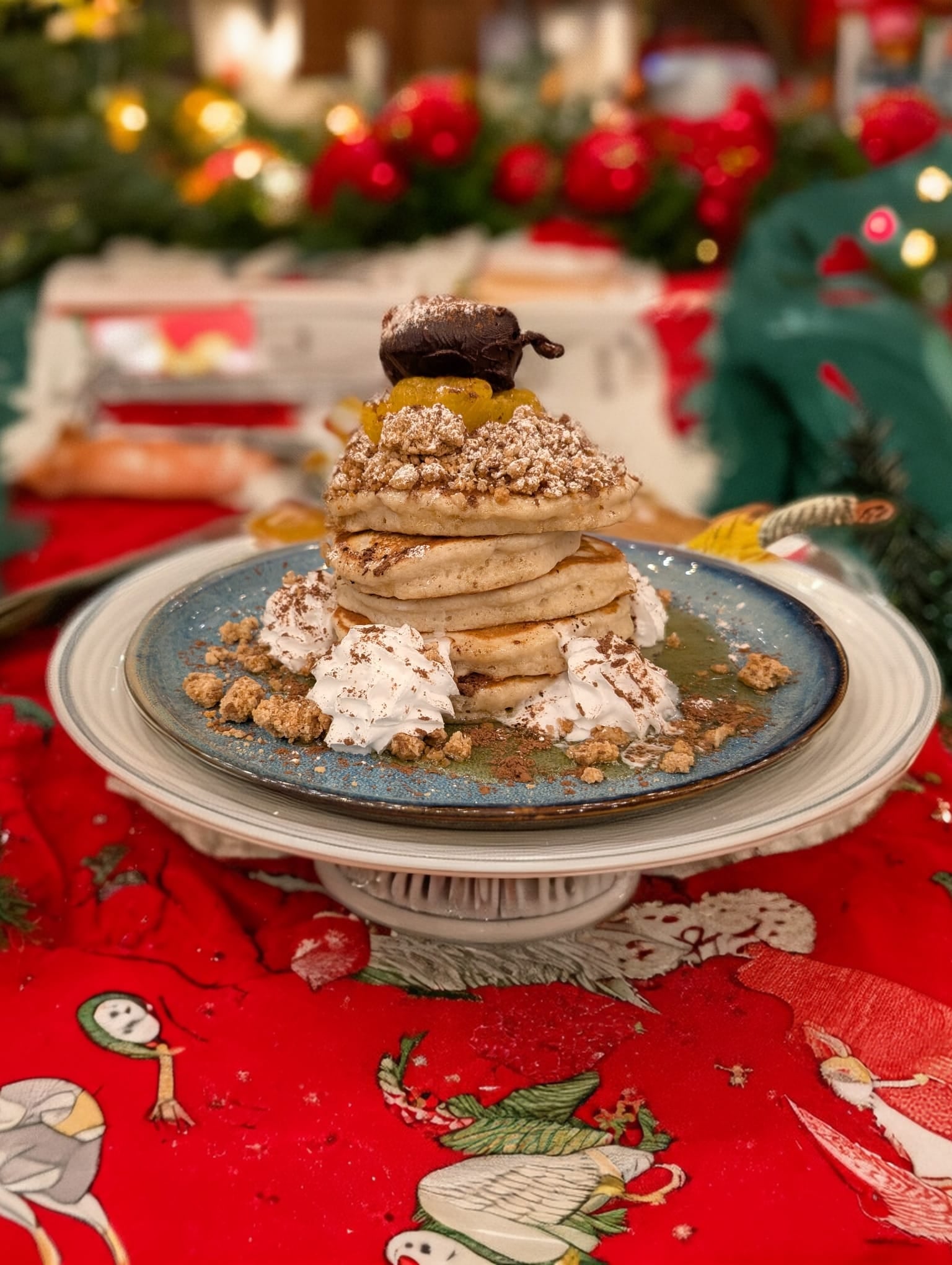Christmas chocolate orange pancakes