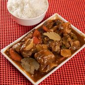 Kalderetang Baka With Rice