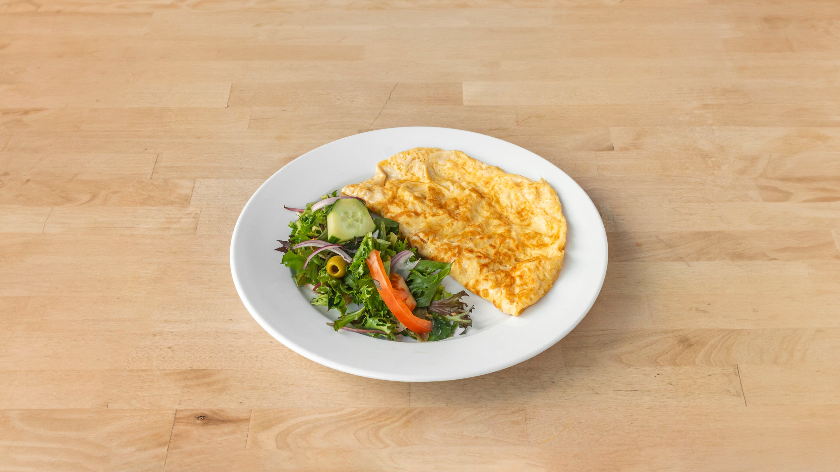 Omelette Served with Salad