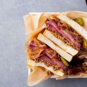 Roasted Beef Arabic Club Sandwich