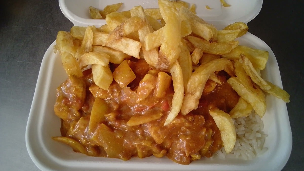 Chicken Curry Chips and Rice