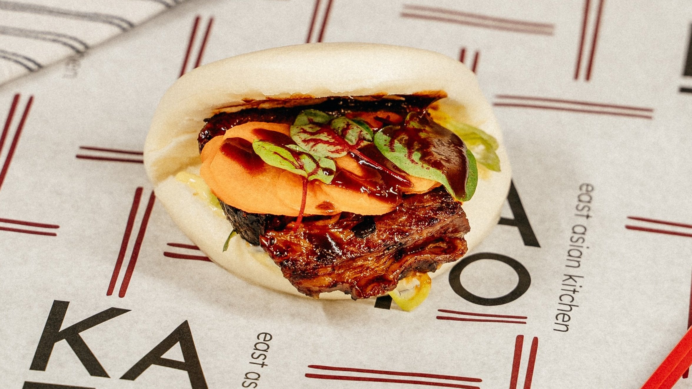 Short Rib Bao with wasabi mayo