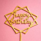 Happy Birthday Cake Topper Square 