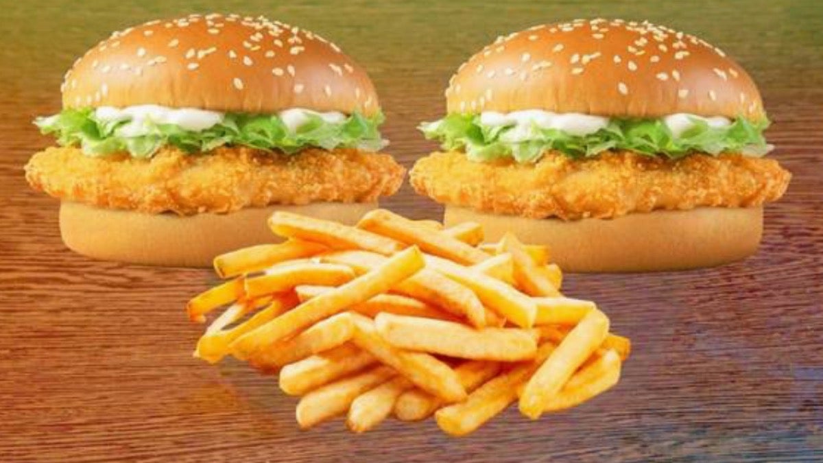 2 Chicken Steak Burger with 2 Fries