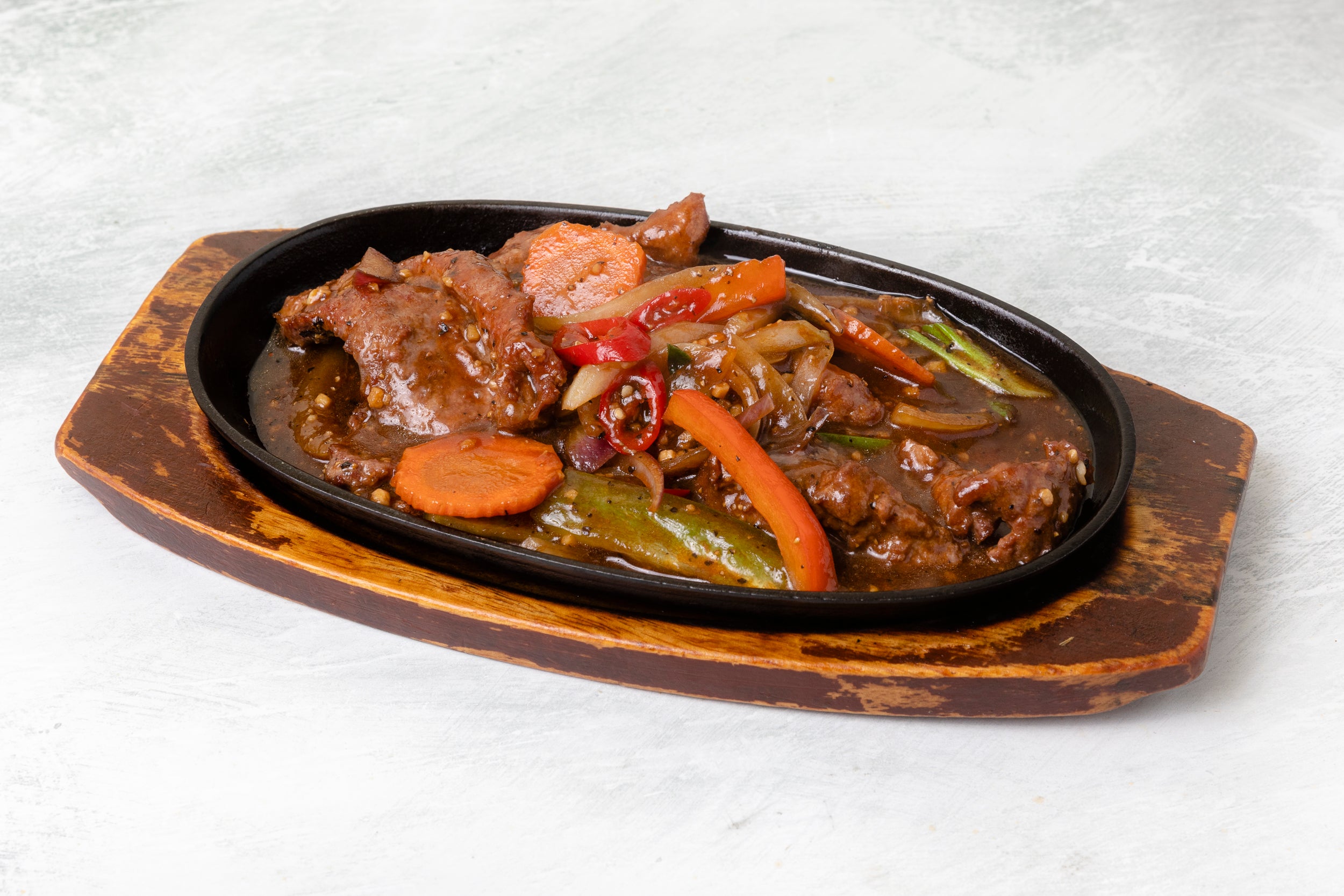 Black Pepper Sizzling Rib eye Steak