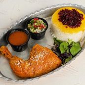 Zereshk Polo Ba Morgh Chicken In Sauce With Rice