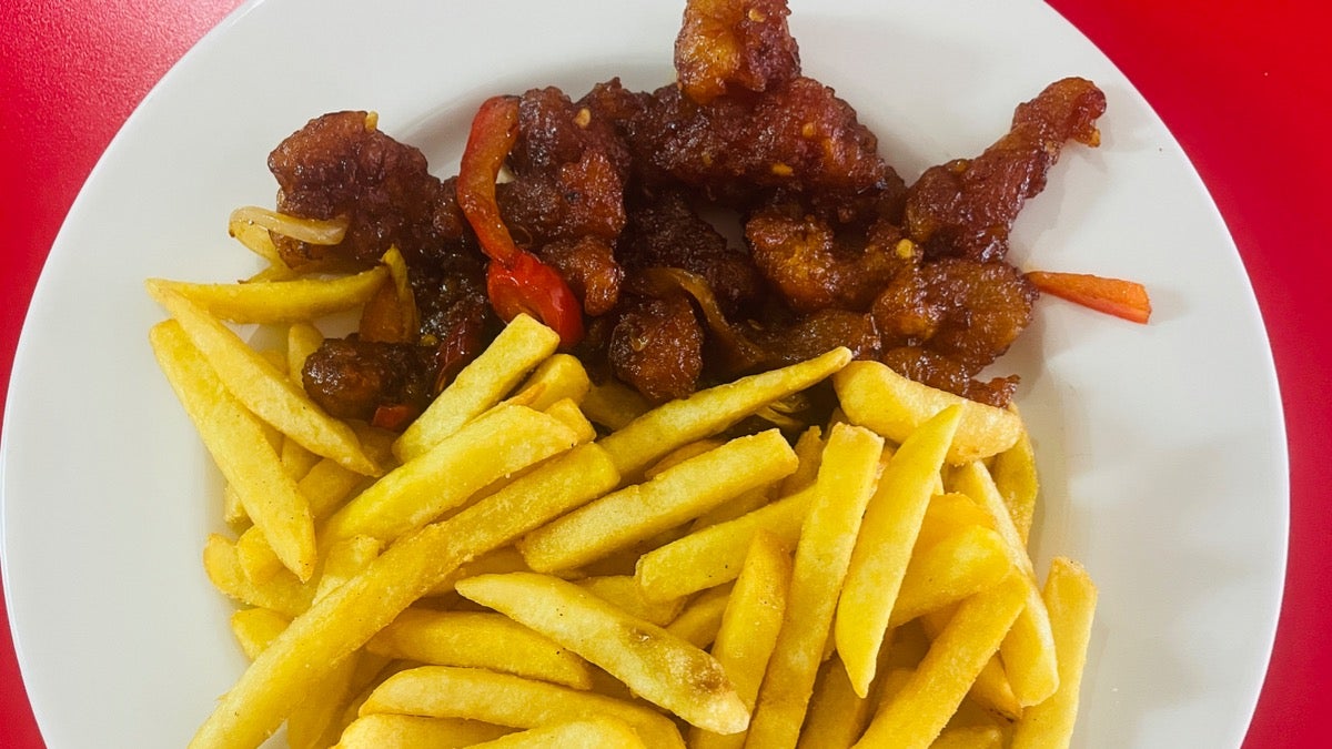 Sweet Chilli Chicken with Chips