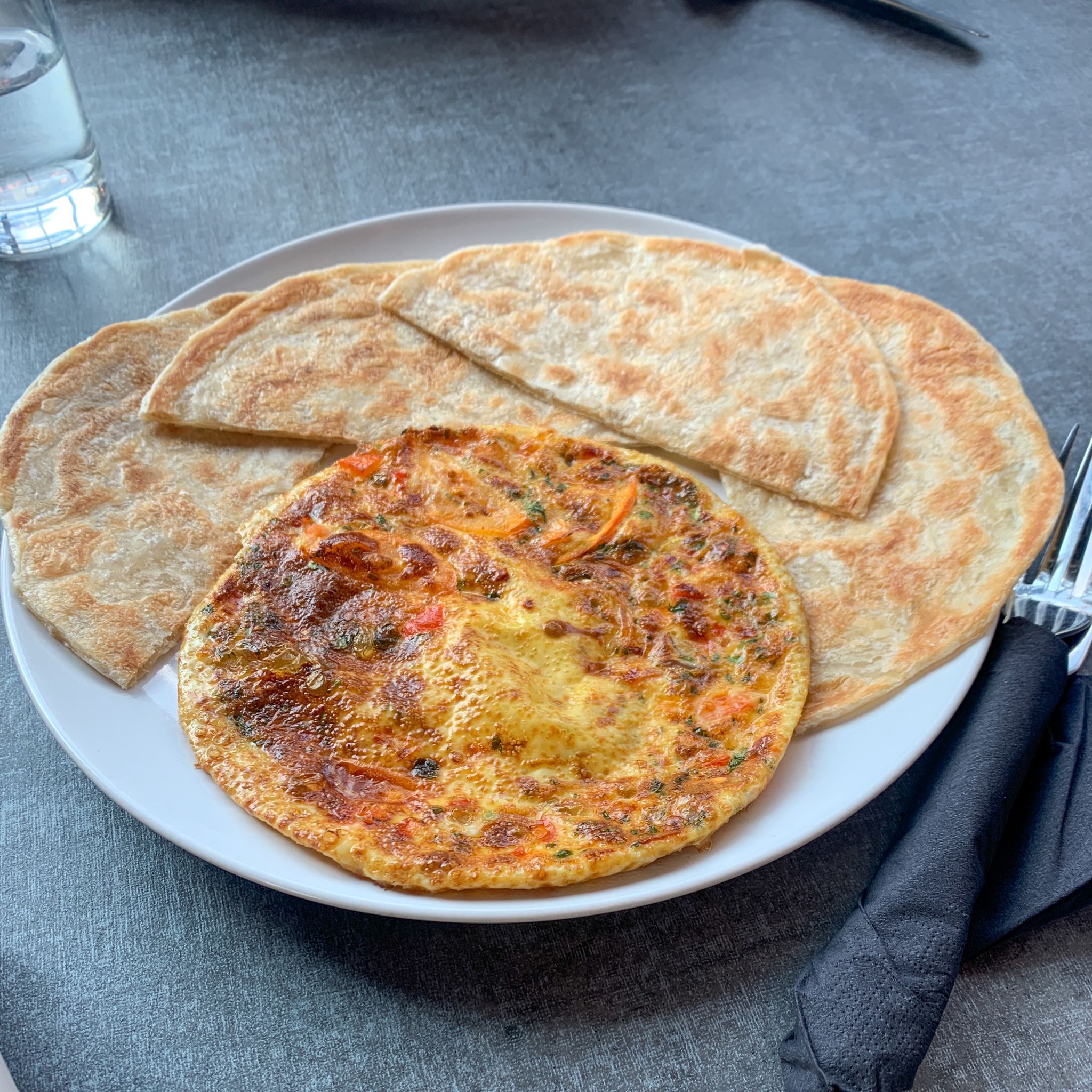 Indish Omelette served with Paratha Bread