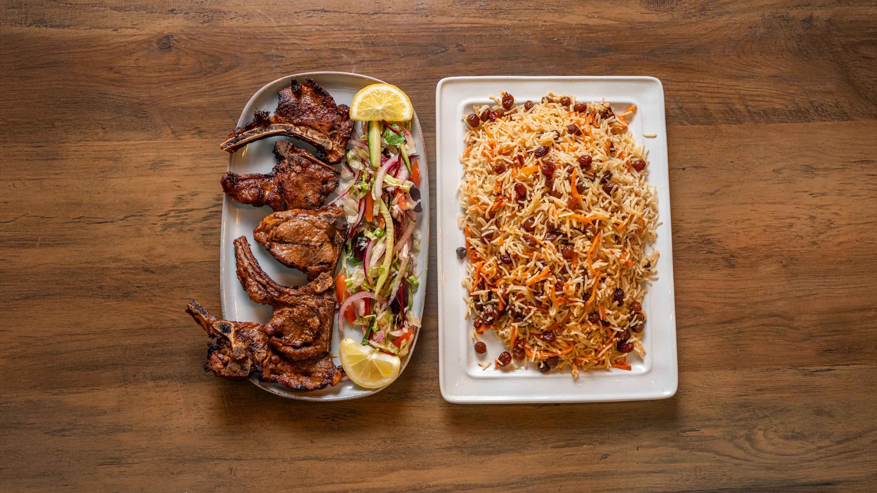 Rice with Lamb Chops Kebab