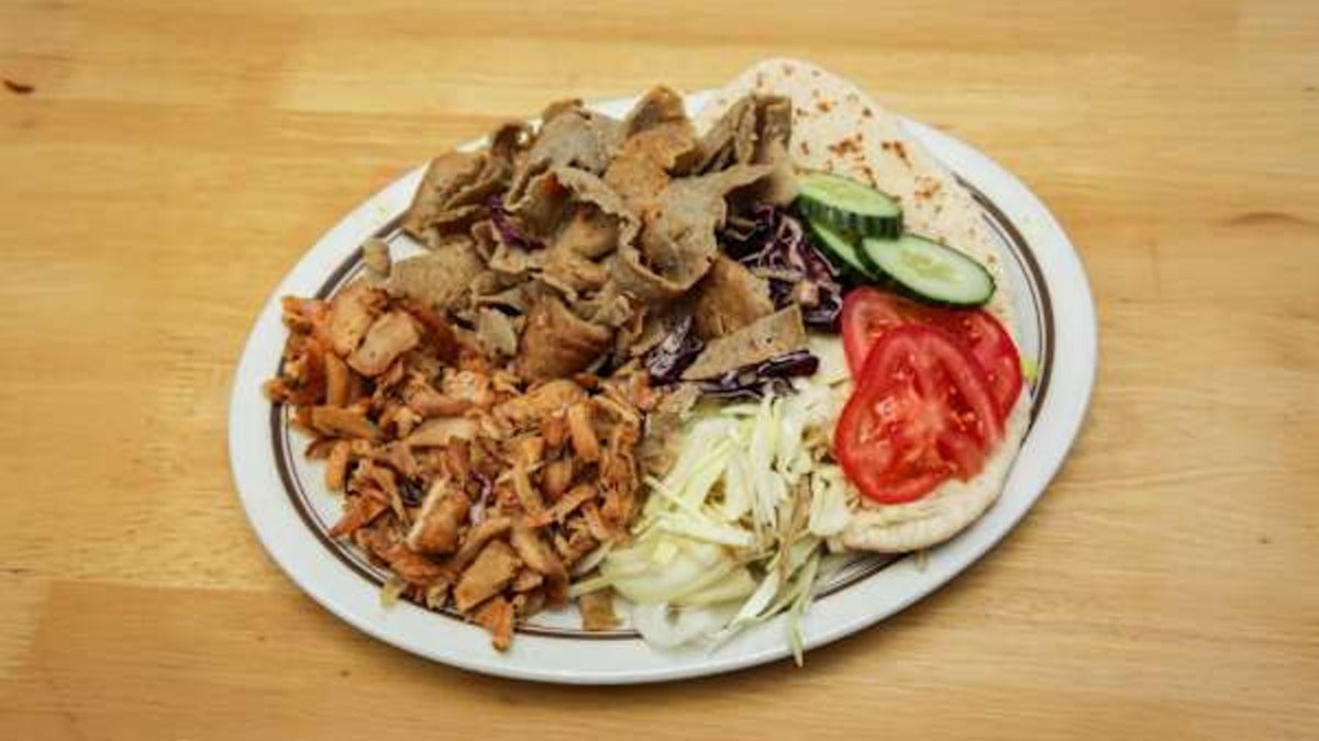 Mixed Meat with Chips and Salad