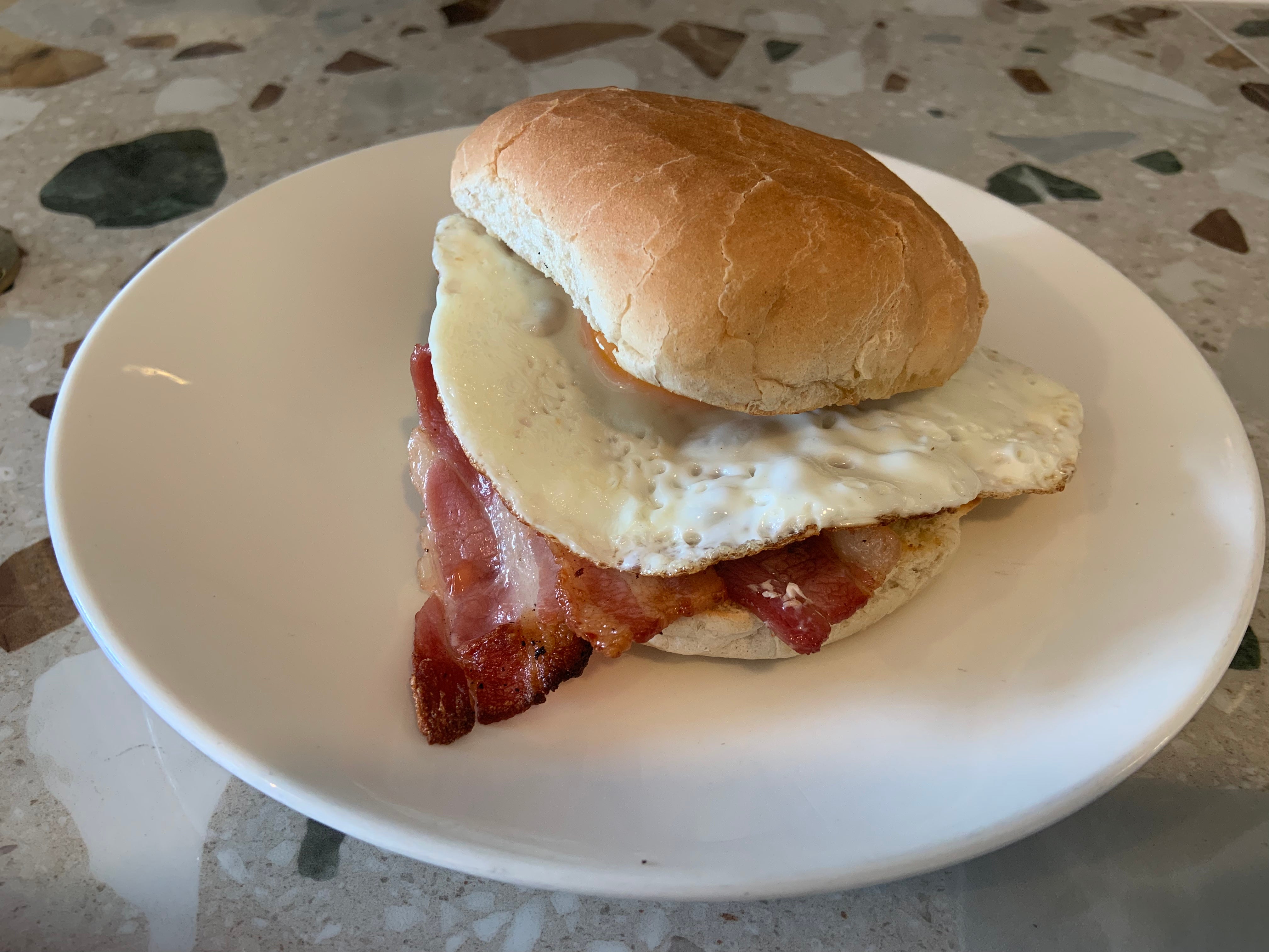 Bacon and egg Bap