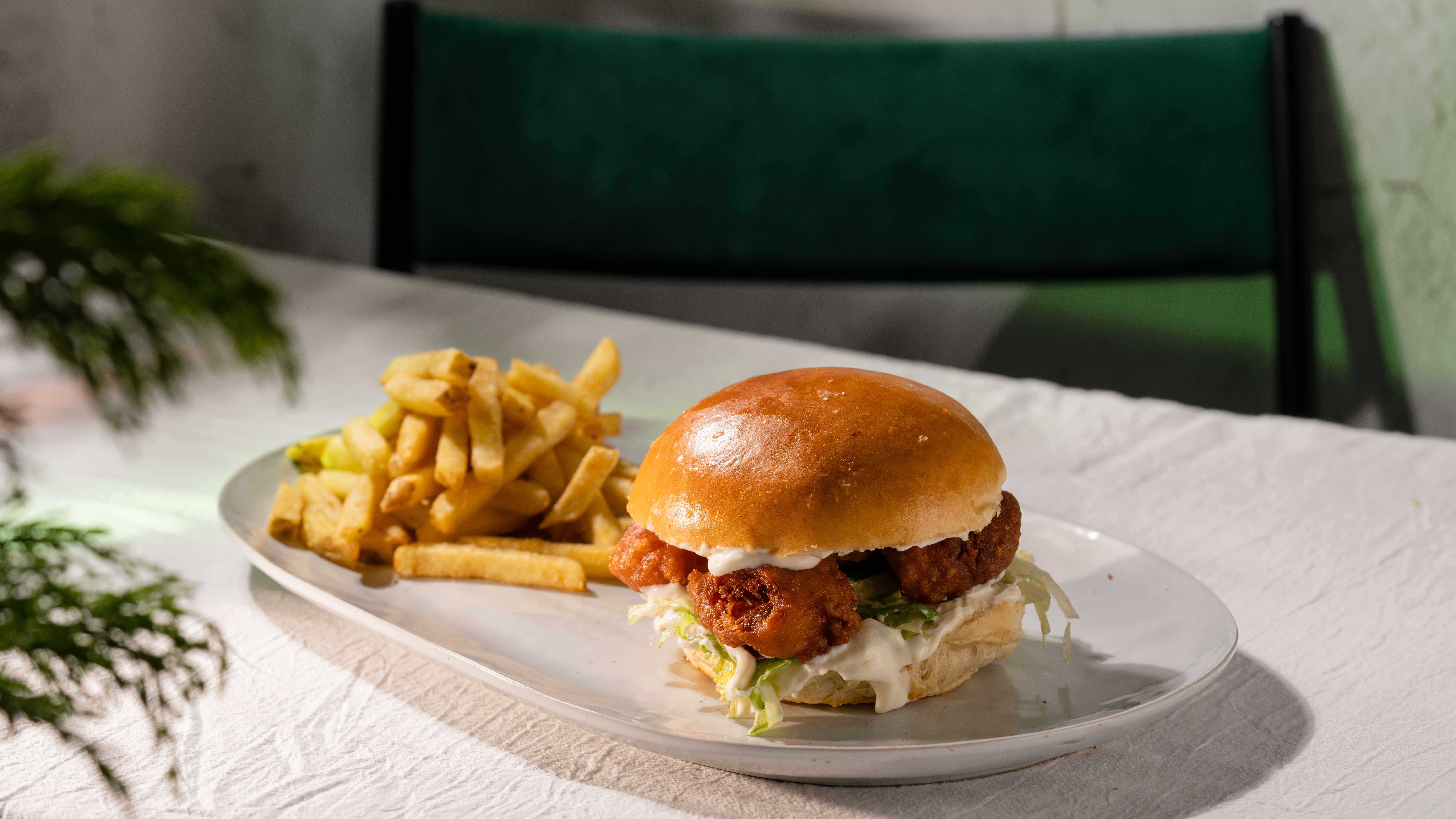 Prawn Burger & Fries