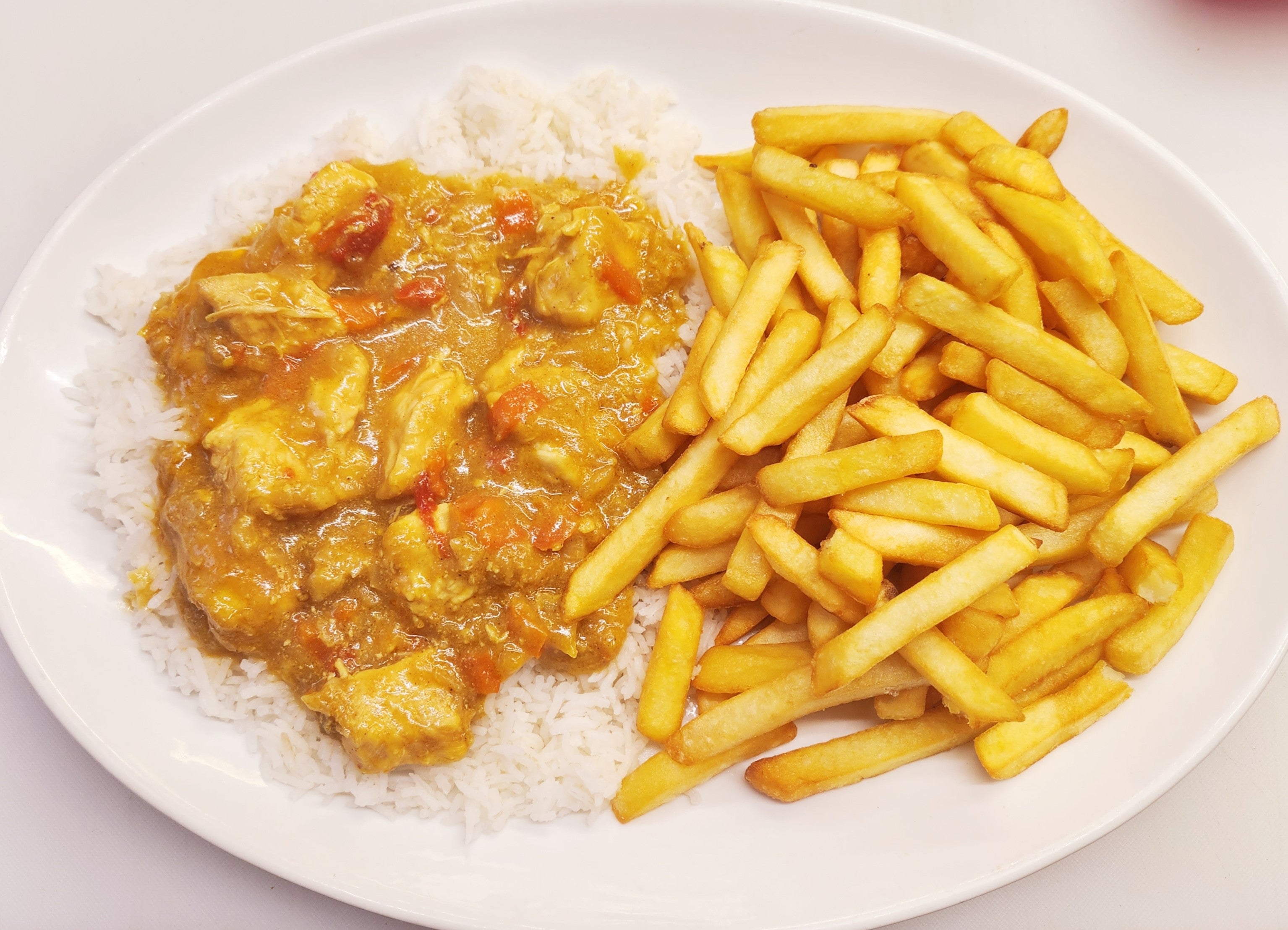 Chicken Curry Rice & Chips