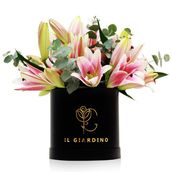 Small Black Box Of Pink Lilies 1