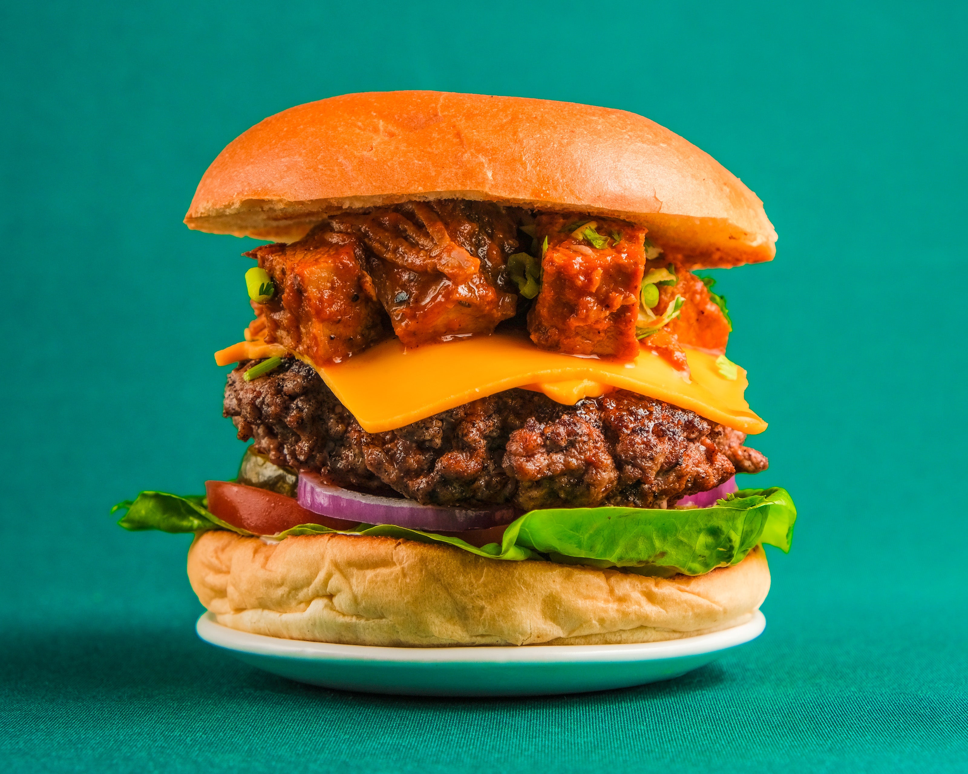 Pulled Pork and Cheese Burger