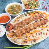 Afghani Rice With Meat Kebab
