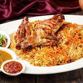 Bukhari Rice With Charcoal B.B.Q Chicken