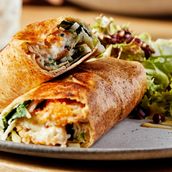 Crispy Sesame Goat Cheese and Pomegranate Wrap