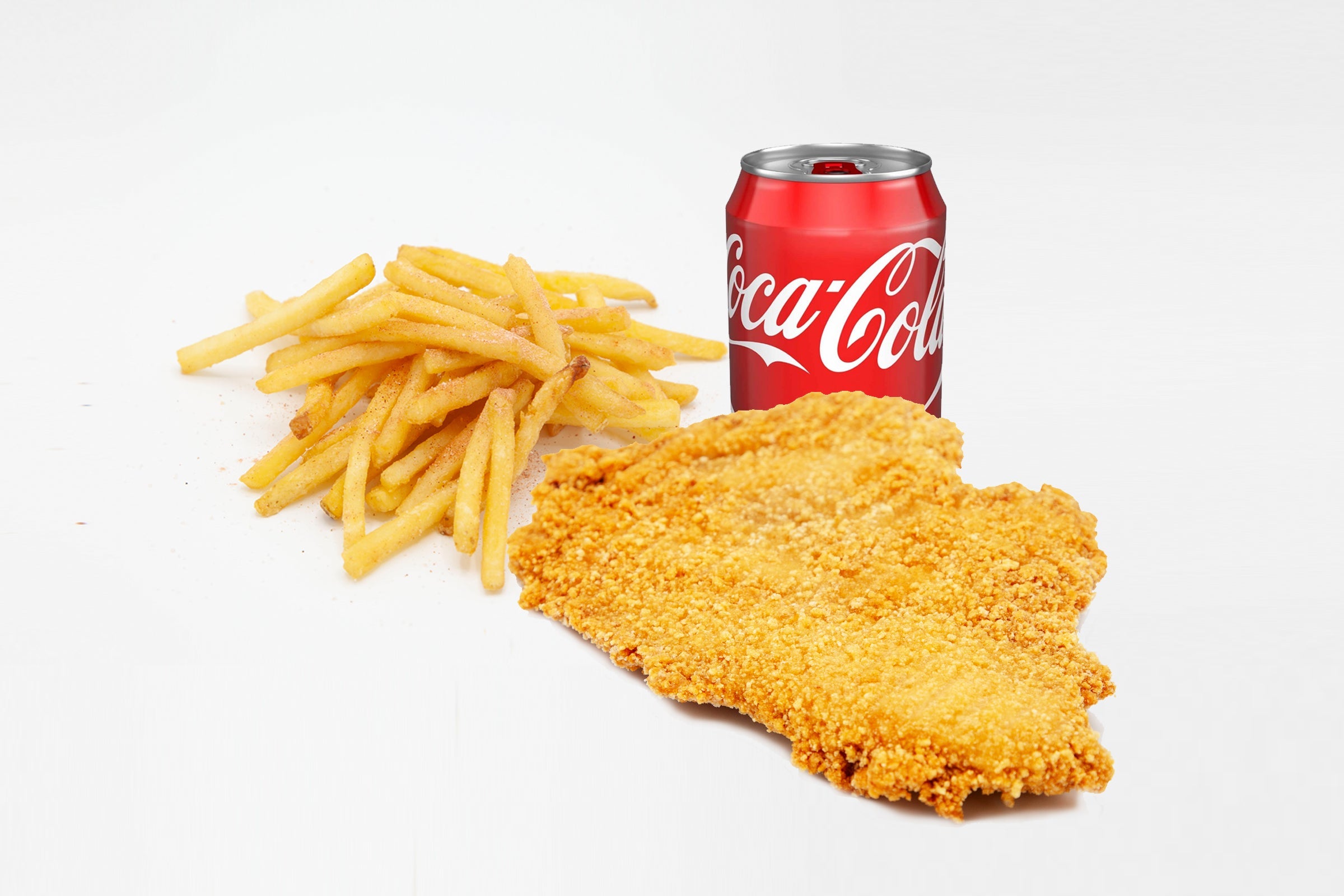 Crispy Chicken Breast, Chips and Soft Drinks (雞排，薯條，汽水 套餐）