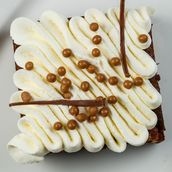 Walnut Brownie With Whipped Cream