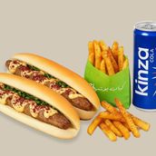 2 Kabab Sandwiches With Fries & Cola