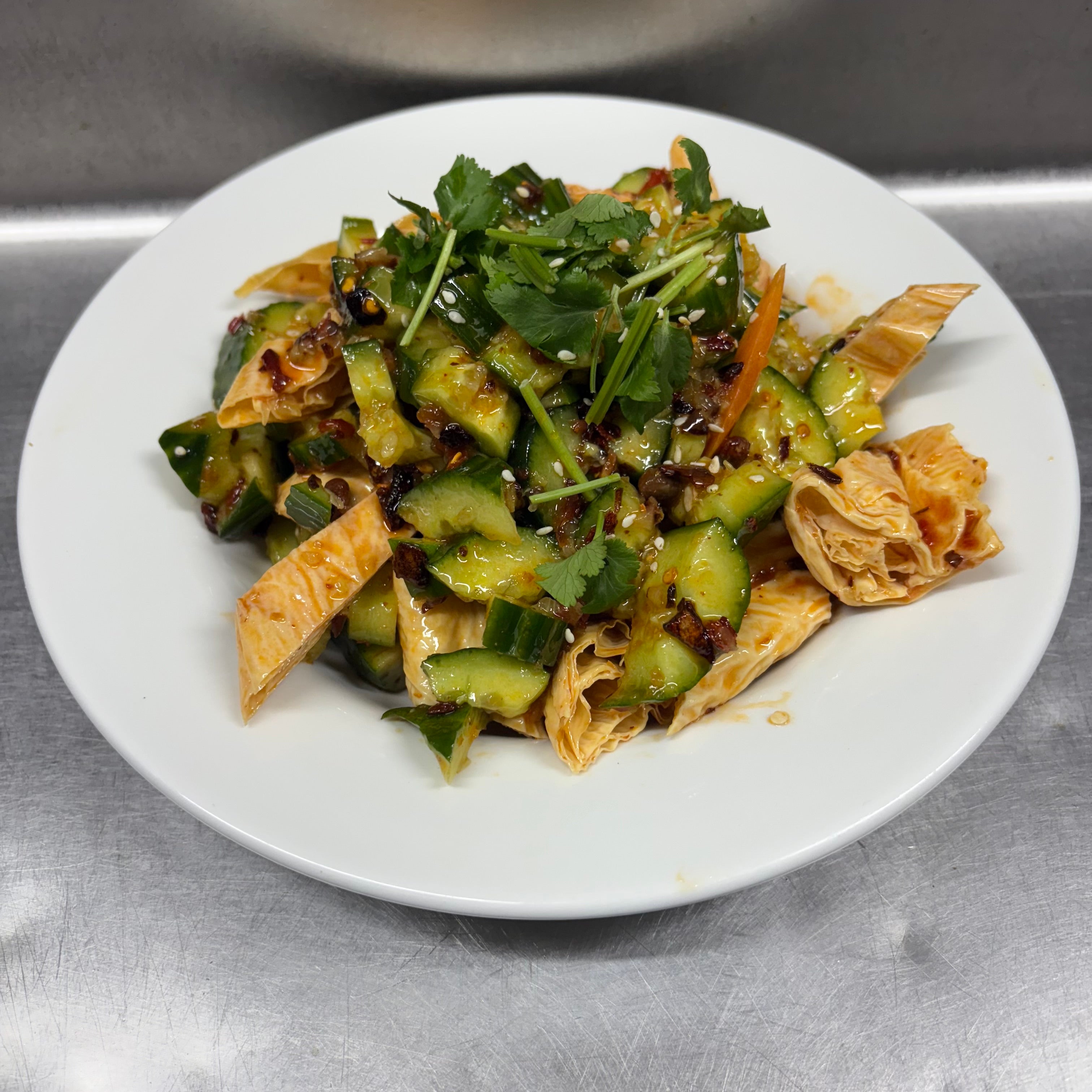 Smaked Cucumber with Beancurd Stick青瓜腐竹