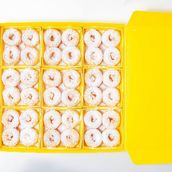 Powdered Sugar Mini Donuts(large Box -36 Pieces )