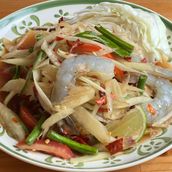 Papaya Salad With Raw Shrimp ตำกุ้งสด